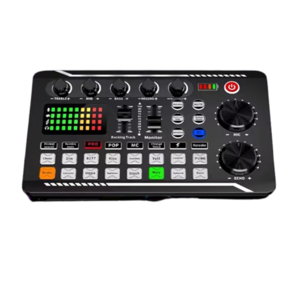 Kit de Transmisión en Vivo F998 con Mezclador de Audio Profesional, Micrófono de Condensador