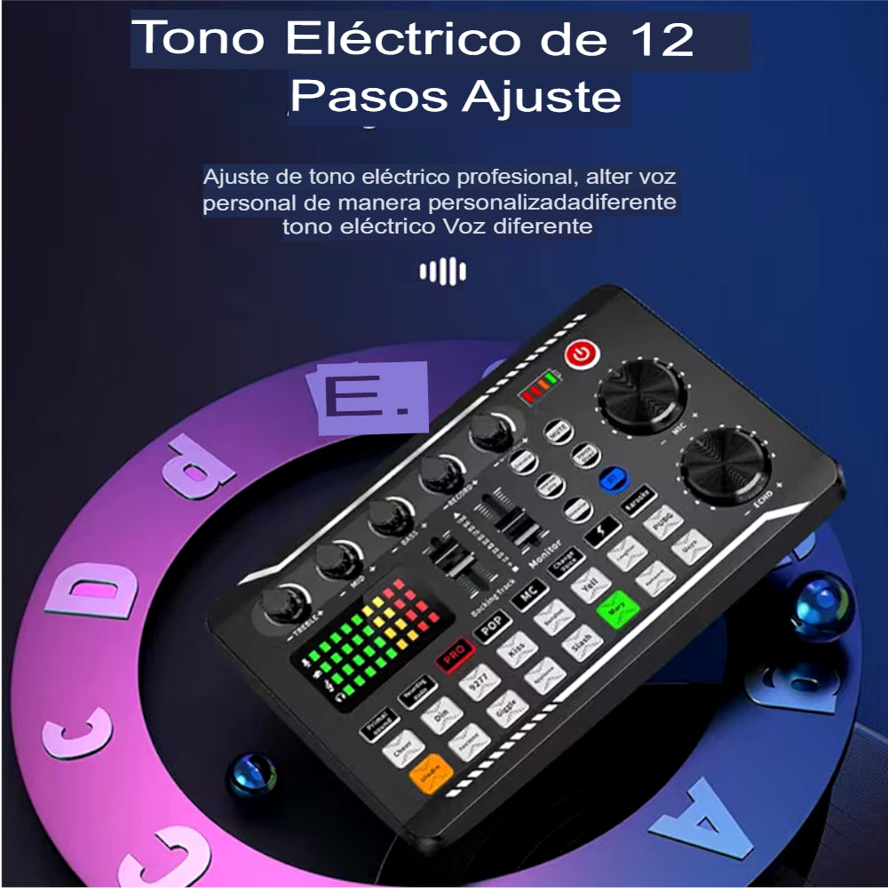 Kit de Transmisión en Vivo F998 con Mezclador de Audio Profesional, Micrófono de Condensador