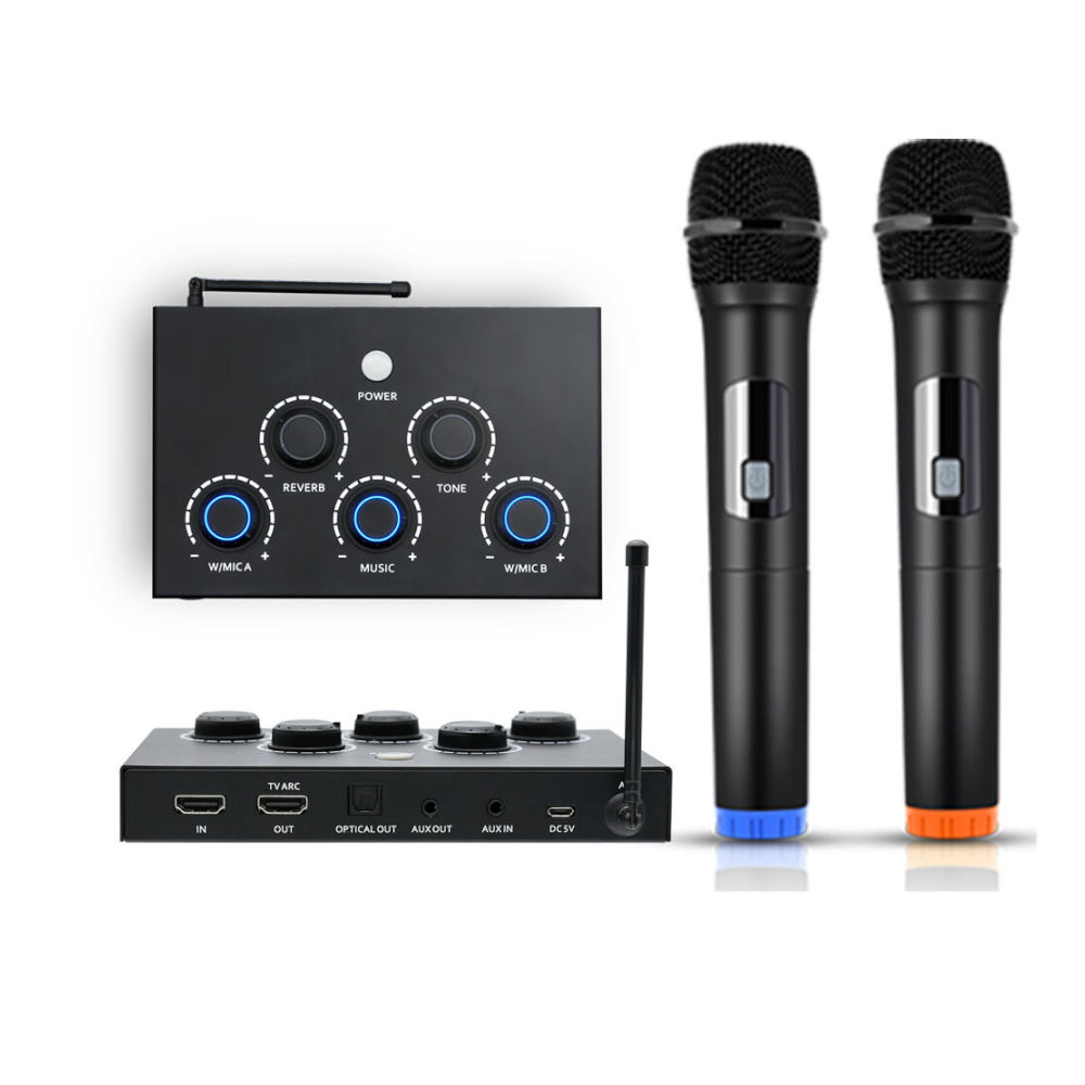 Sistema de Karaoke Inalámbrico K3D con Mezclador de Sonido, Corte Vocal y Efectos de Rever