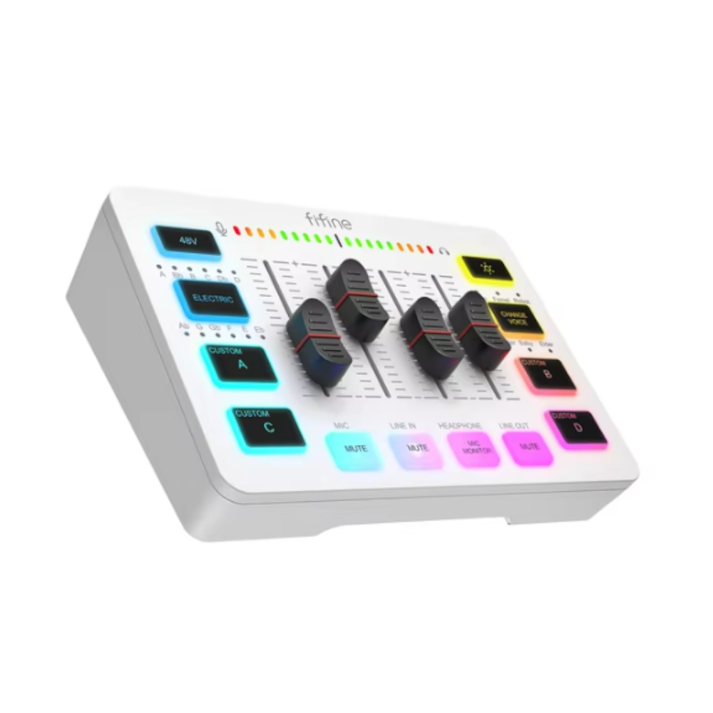 Mezclador de Audio de 4 Canales RGB para Juegos y Transmisión en Vivo - FIFINE AmpliGame SC3 –