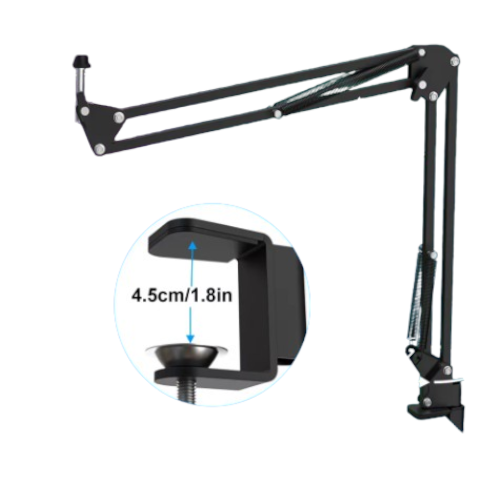 Kit de Micrófono de Condensador Cardioide de Estudio con Brazo de Pluma USB Profesional