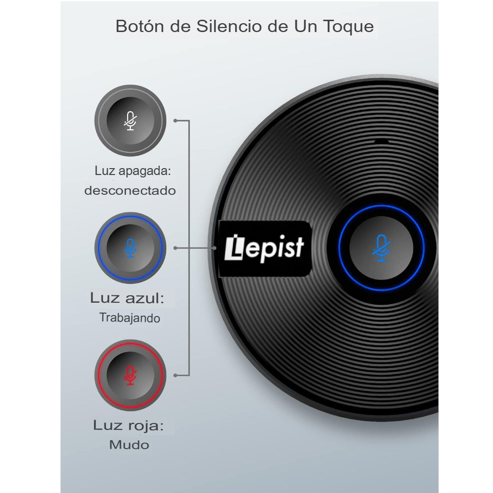 Lepist LE2108 - Micrófono USB para Conferencia con 3 Concentradores