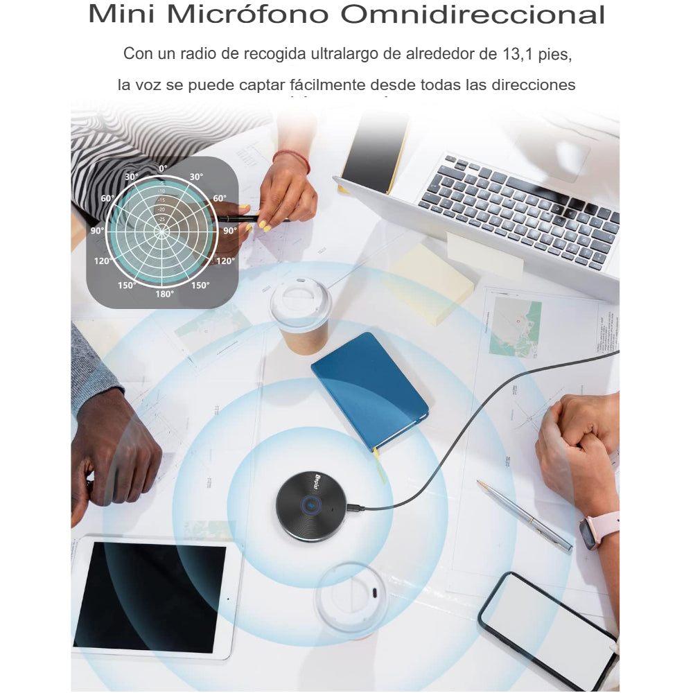 Lepist LE2108 - Micrófono USB para Conferencia con 3 Concentradores