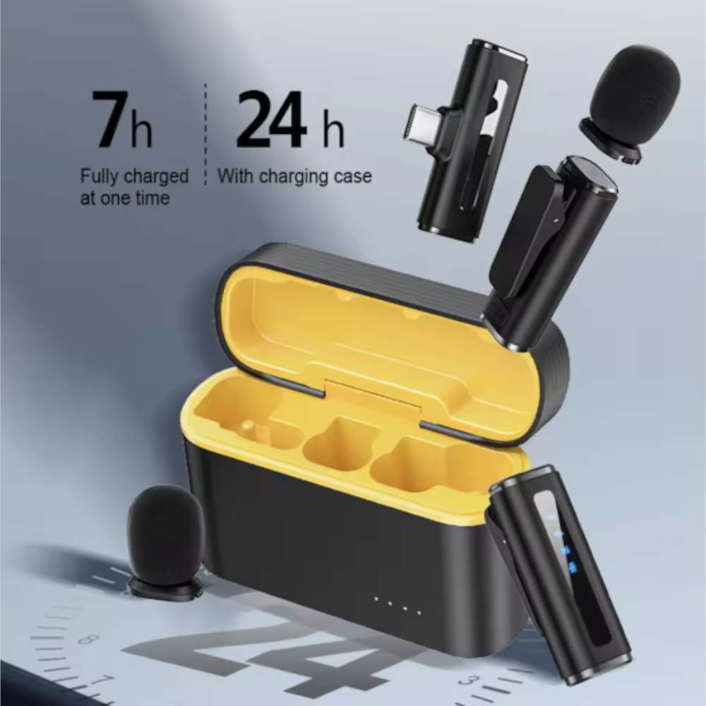 Micrófono Lavalier Inalámbrico con Caja de Carga – YESSKO