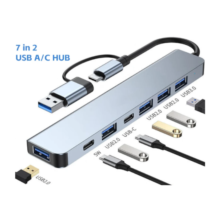 Adaptador Multipuerto Hub de puertos USB, SD, Audio y USB tipo C