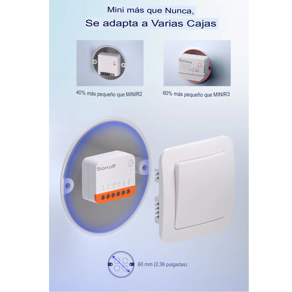 Interruptor Inteligente SONOFF MINIR4 Extreme WiFi – Control Inteligente y Automatización en Tamaño Compacto