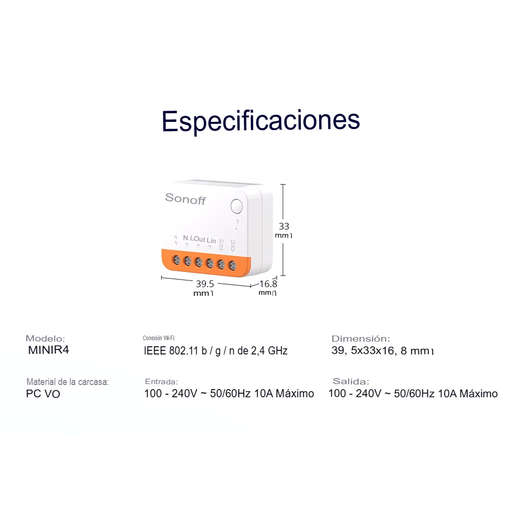 Interruptor Inteligente SONOFF MINIR4 Extreme WiFi – Control Inteligente y Automatización en Tamaño Compacto