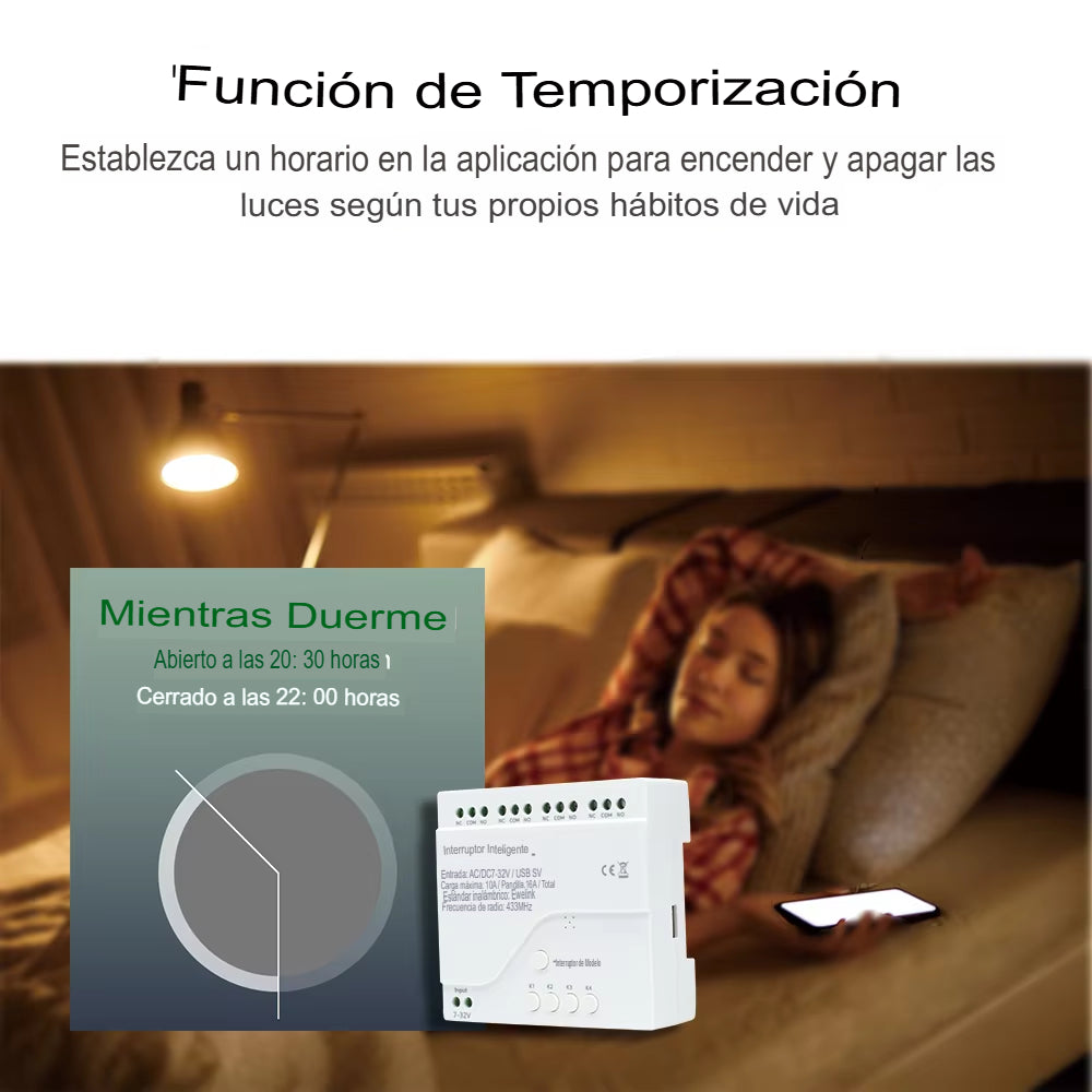Interruptor Inteligente WiFi 4 Canales con Control RF – EWeLink