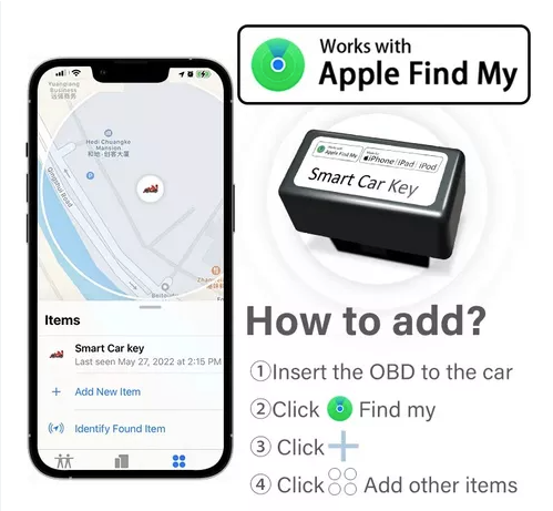 Rastreador de vehículos ODB para iPhone - Apple Find My