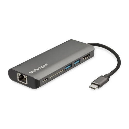 Adaptador USB-C 5-en-1 con HDMI 4K, 2 Puertos USB 3.0, Lector SD, Ethernet y Carga PD 60W - DKT30CSDHPD3