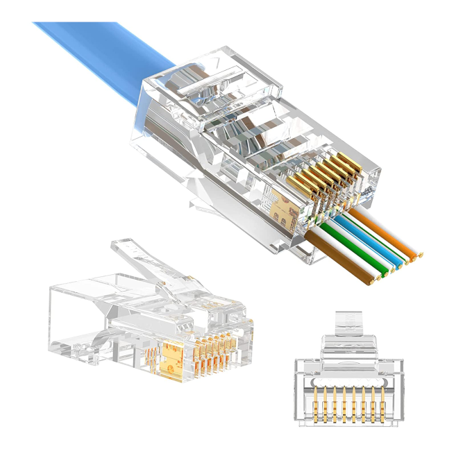 Conector RJ45 CAT5E Macho de Plástico - 100 Unidades