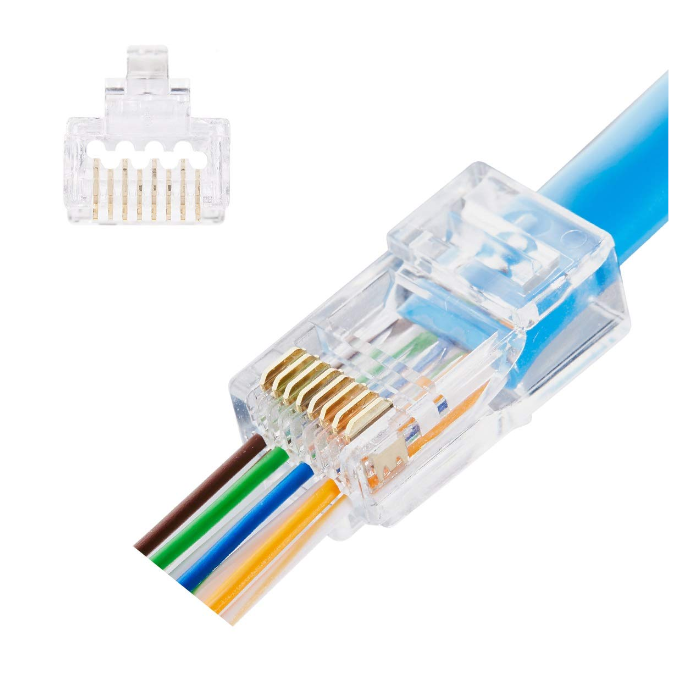 Conector RJ45 Pass Through CAT6 Macho - Atlanticswire - Paquete de 100 Unidades