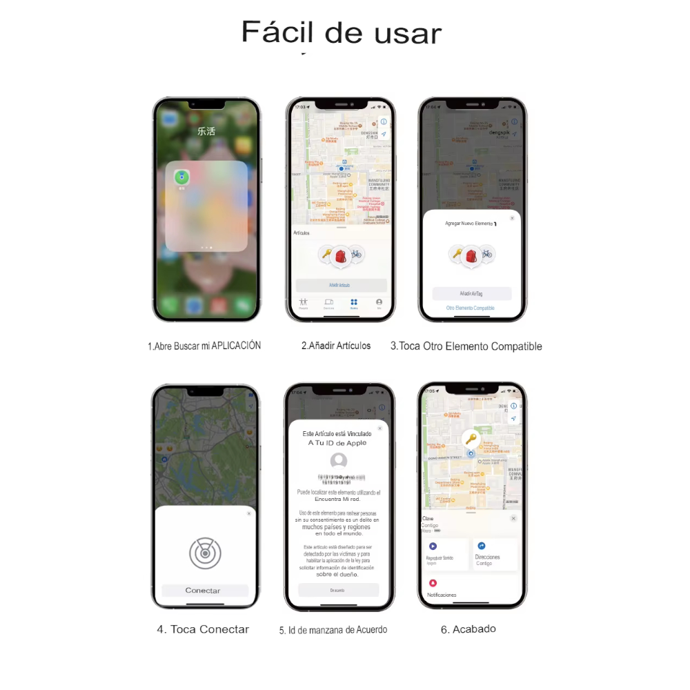 Tarjeta de Rastreo Inteligente Antipérdida con Apple Find My