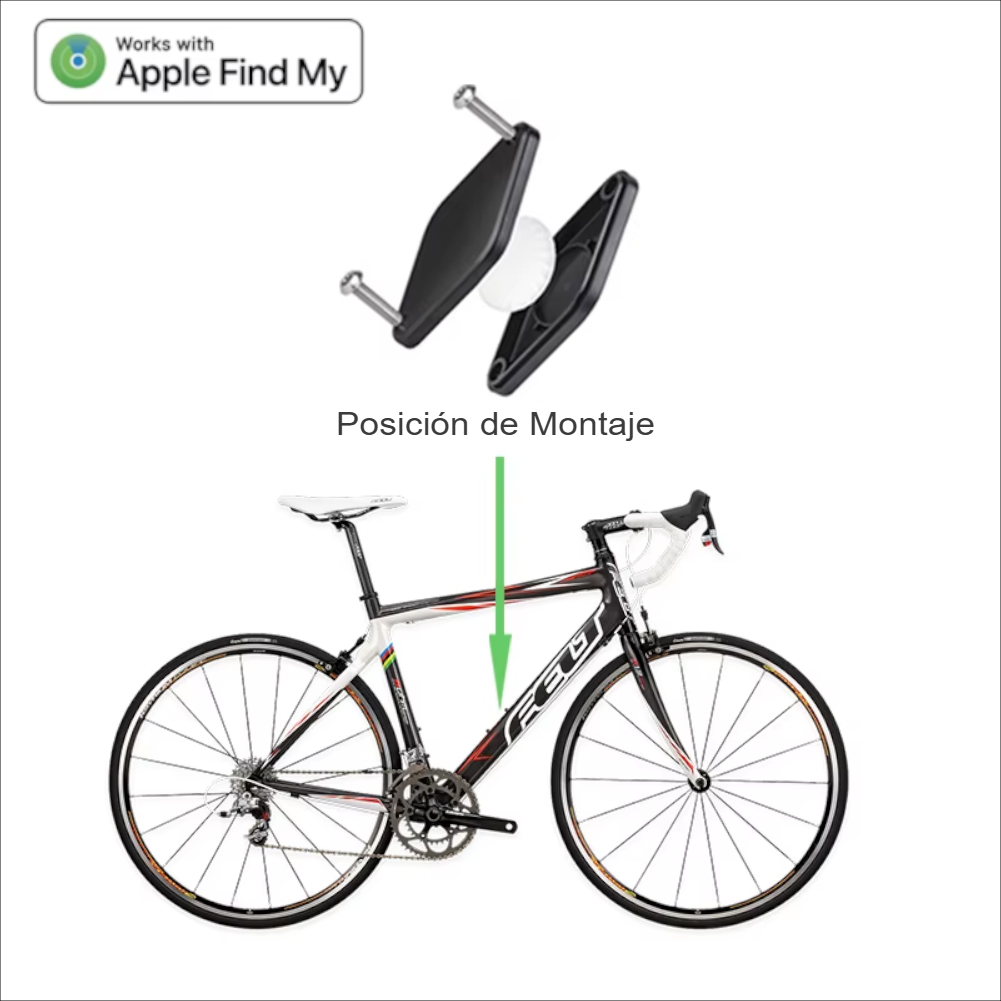 Rastreador de Bicicleta Micflip - Etiqueta Antirrobo con Soporte para Apple Airtag