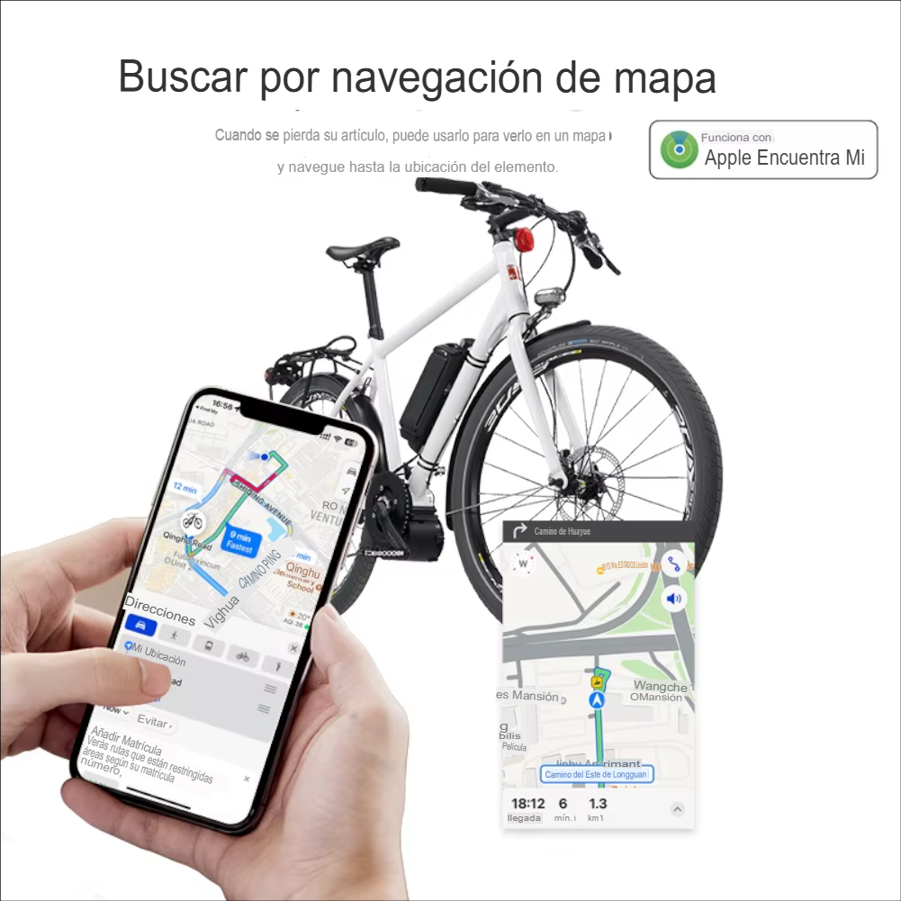 Rastreador de Bicicleta Micflip - Etiqueta Antirrobo con Soporte para Apple Airtag