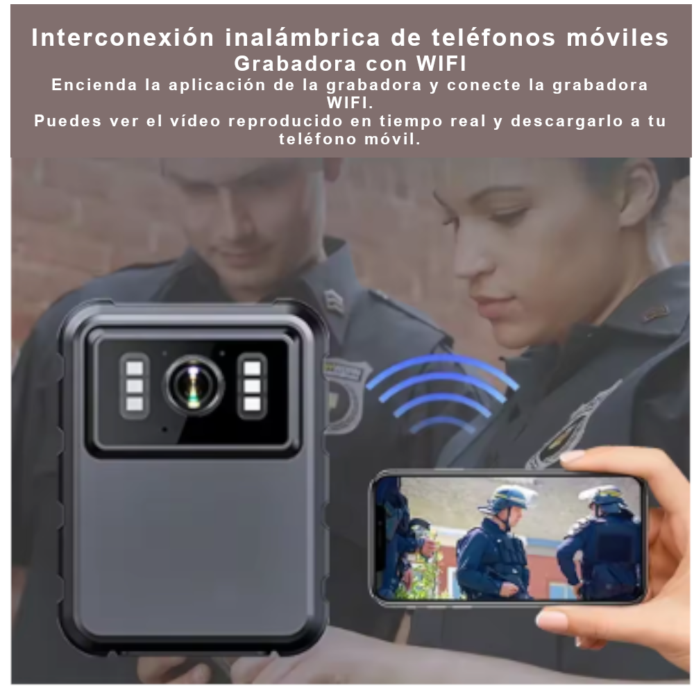 Bodycam WiFi HD 1080P con Visión Nocturna | Cámara de Seguridad Compacta