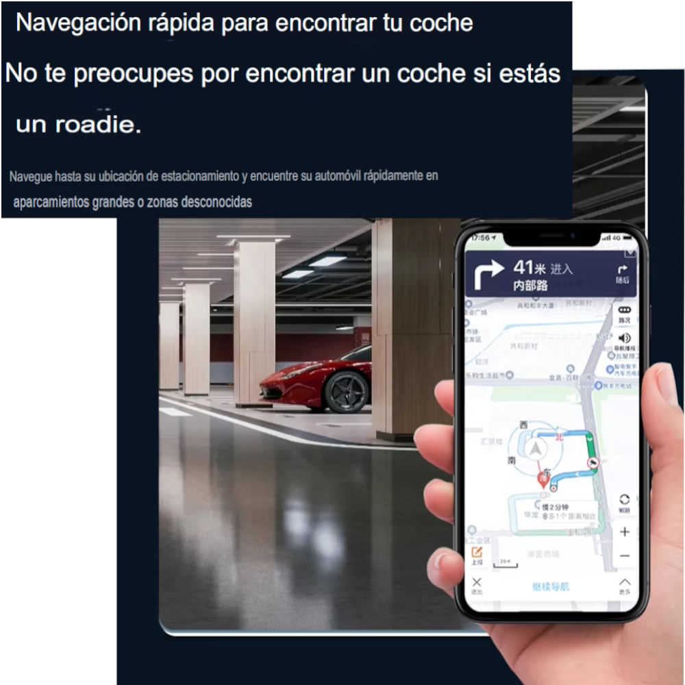 Localizador GPS y Cargador de Auto - Apple Find My - Seguridad y Carga Rápida