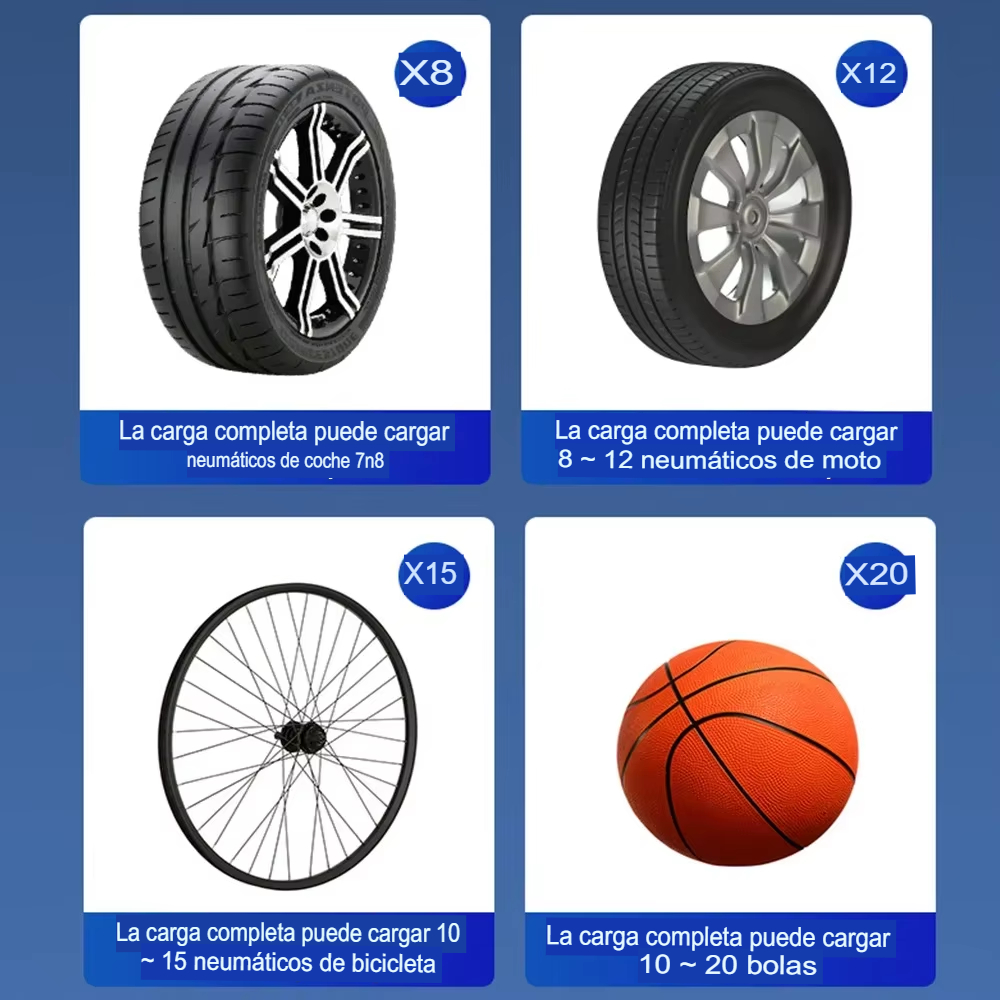 Inflador de Neumáticos Eléctrico Inalámbrico – Compresor de Aire Portátil 150 PSI para Auto, Moto, Bicicleta y Balón