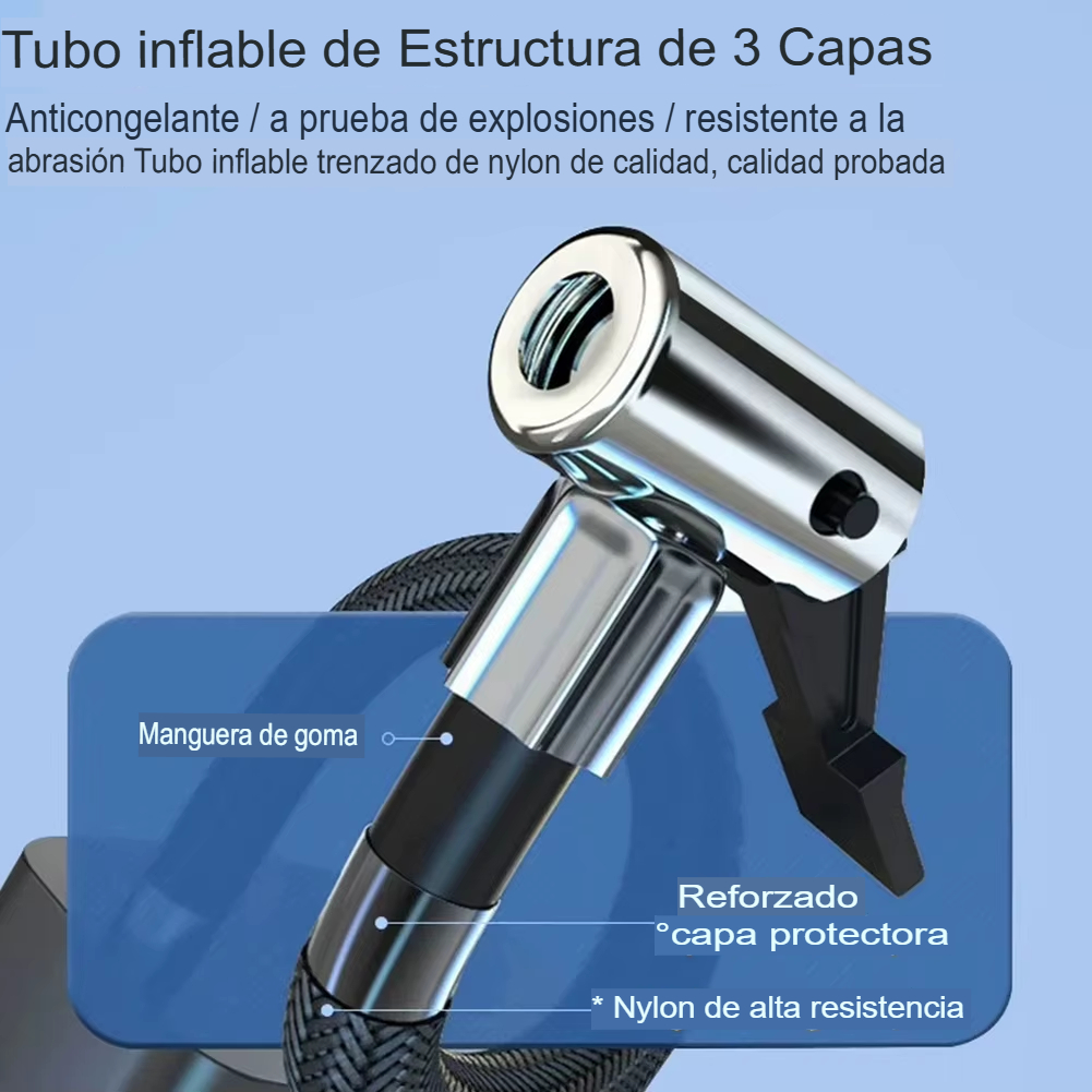 Inflador de Neumáticos Eléctrico Inalámbrico – Compresor de Aire Portátil 150 PSI para Auto, Moto, Bicicleta y Balón
