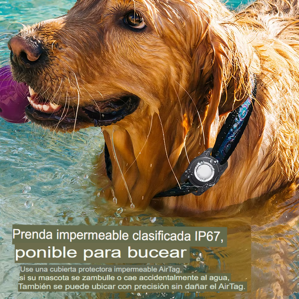 Funda Protectora para Apple AirTag – Collar de Perro y Gato, Localizador de Llaves y Mascotas, Accesorio Impermeable