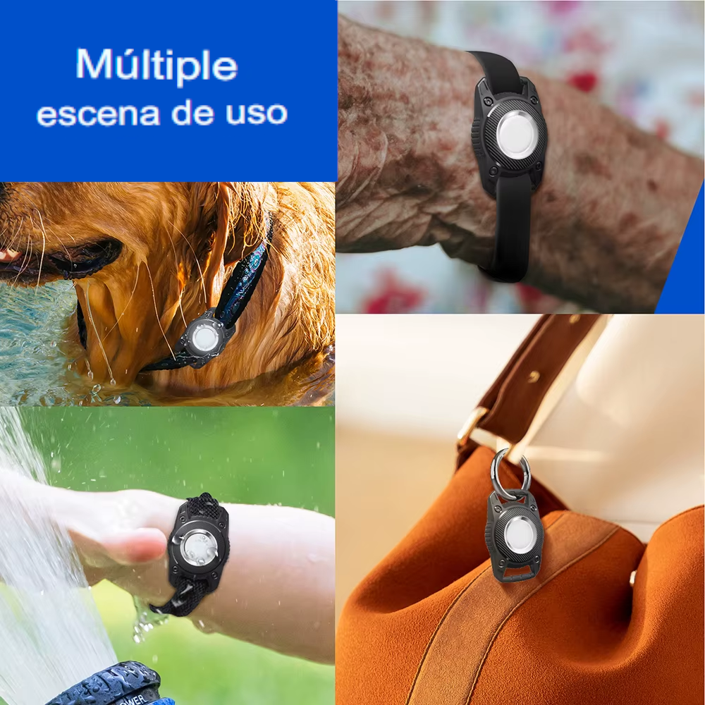 Funda Protectora para Apple AirTag – Collar de Perro y Gato, Localizador de Llaves y Mascotas, Accesorio Impermeable