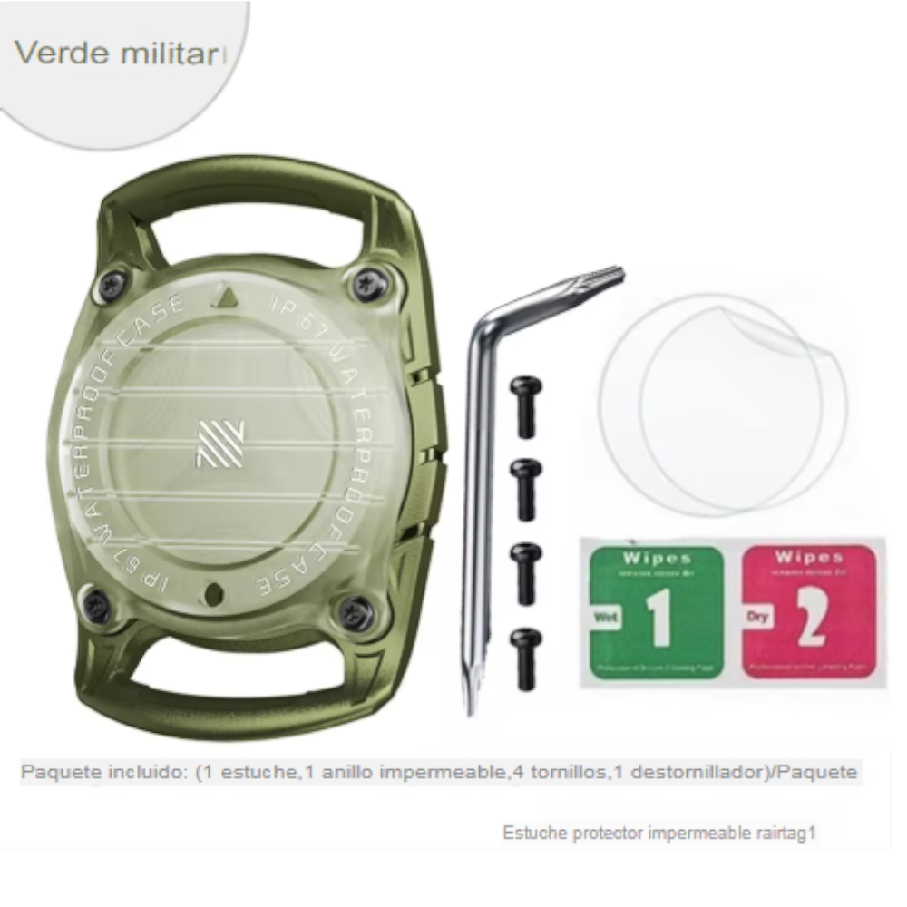 Funda Protectora Impermeable IP67 para Apple AirTag – Collar para Perros y Gatos, GPS Tracker Holder