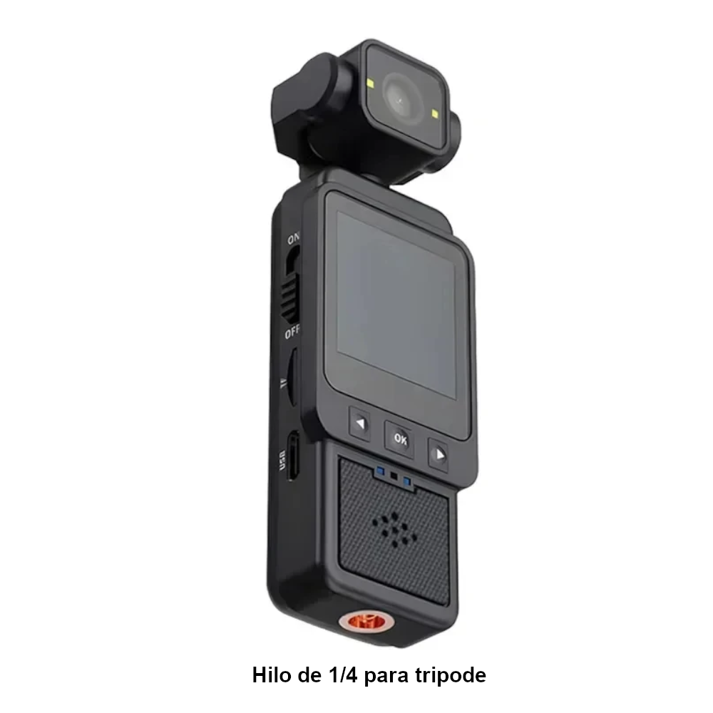 Mini Cámara HD 1080P con Pantalla, Visión Nocturna y WiFi – Cámara de Bolsillo 360° para Seguridad y Deportes