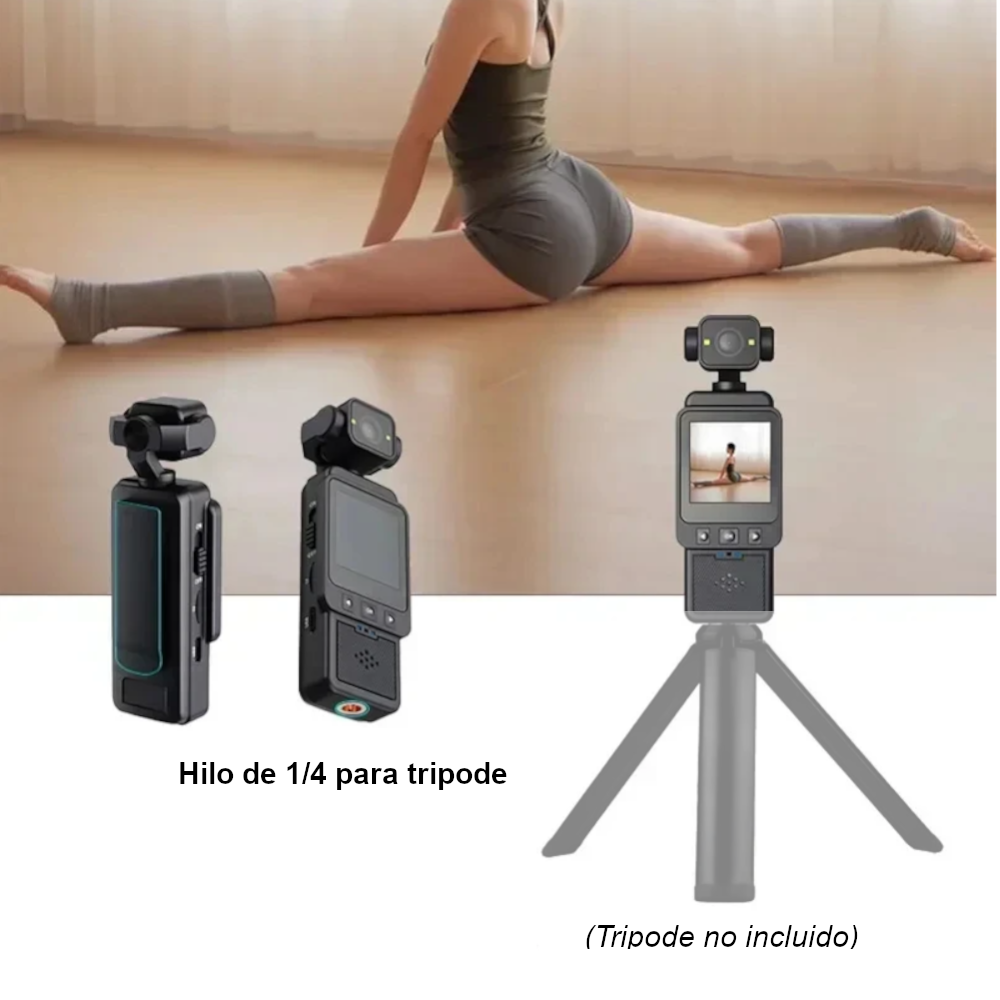 Mini Cámara HD 1080P con Pantalla, Visión Nocturna y WiFi – Cámara de Bolsillo 360° para Seguridad y Deportes