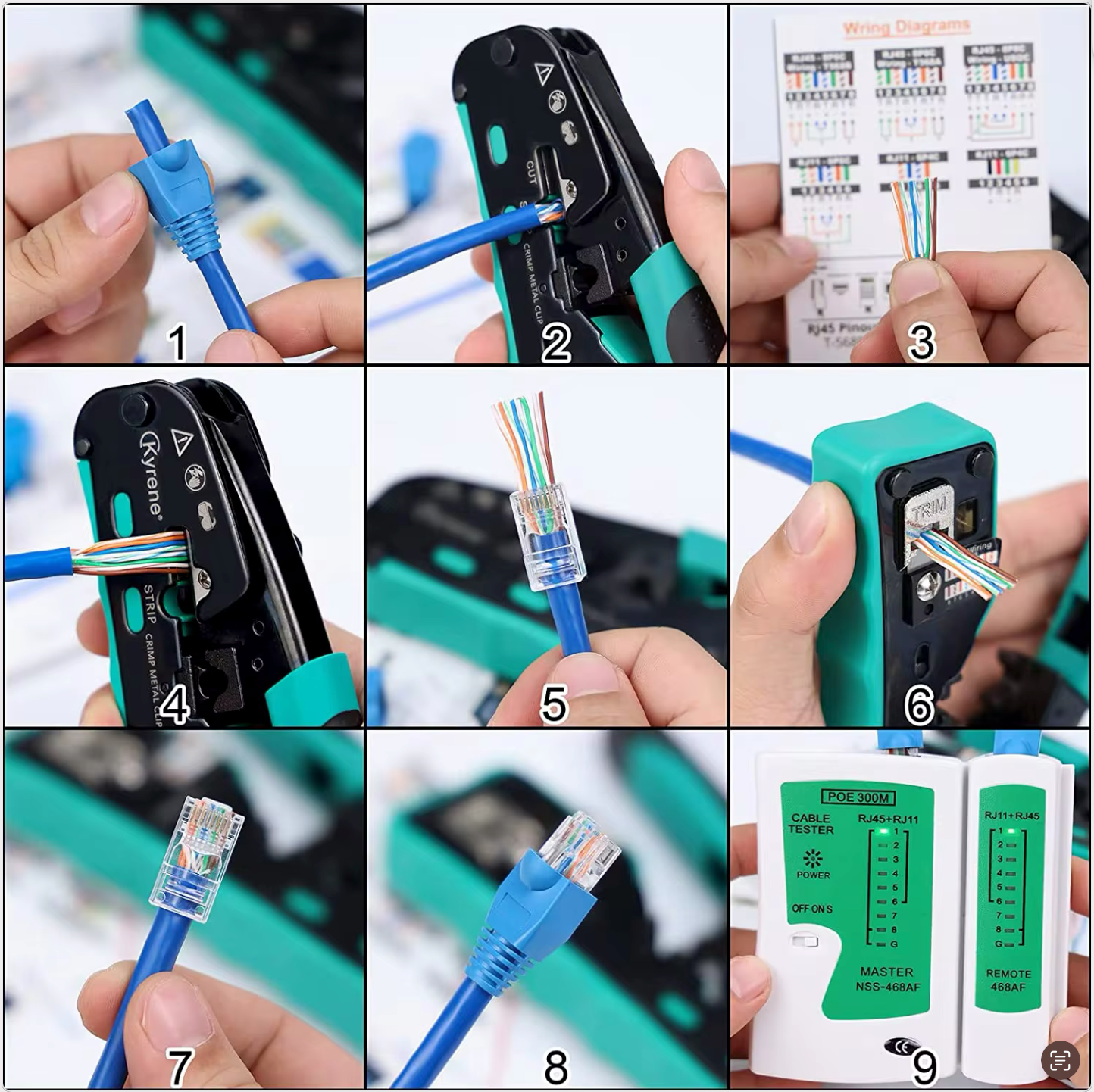 Herramienta de Crimpado RJ45, RJ12 y RJ11 - Cables Cat6, Cat5, Cat5e