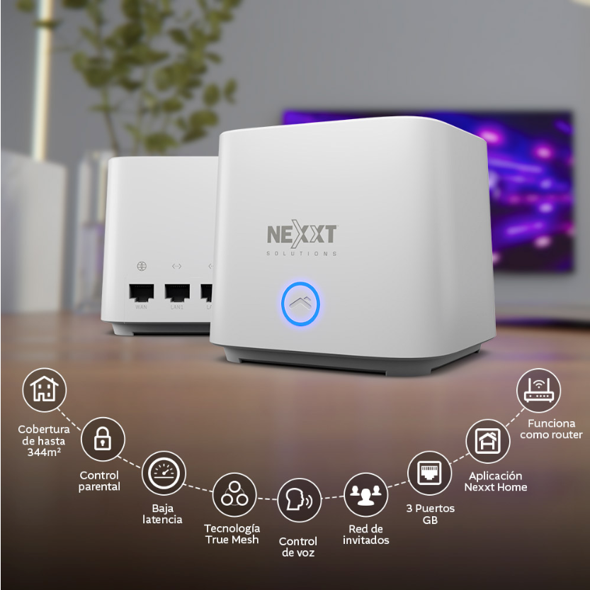 Sistema mesh WiFi - Nexxt Home Bolt Mesh Router AX1800 2 Pack NCM-X18002PK