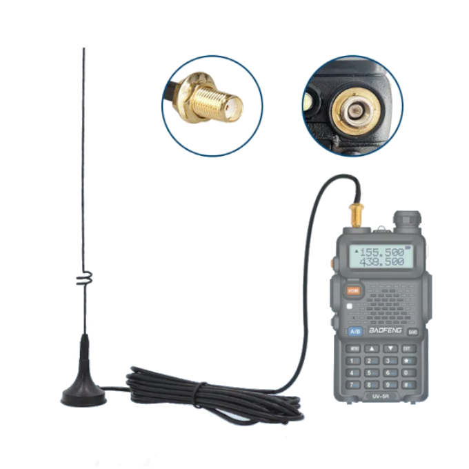 Antena Magnética de Doble Banda SMA-F para radios, Largo de 41cm UT-108UV
