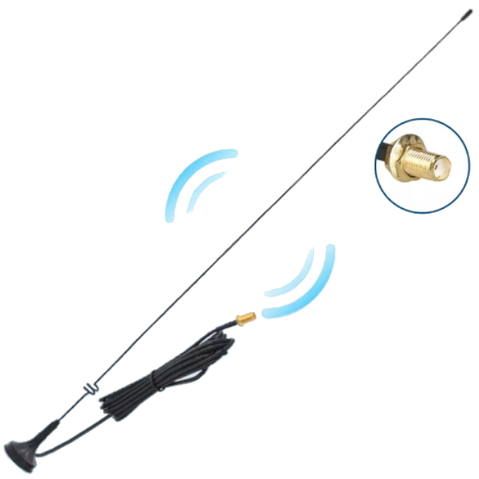 Antena Magnética de Doble Banda SMA-F para radios, Largo de 41cm UT-108UV