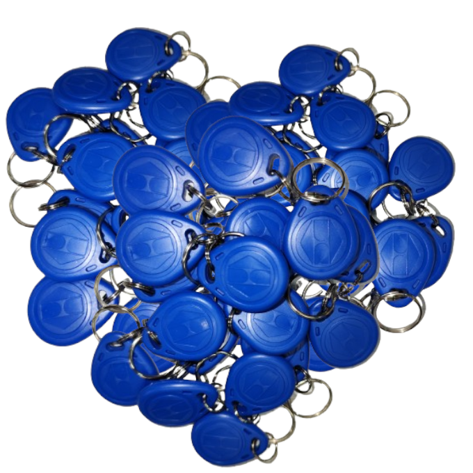Llavero con Etiqueta RFID TK4100 125KHz - Control de Acceso- Azul