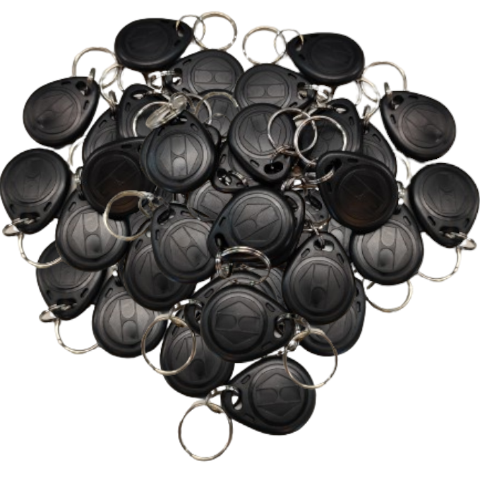 Llavero con Etiqueta RFID TK4100 125KHz - Control de Acceso- Negro