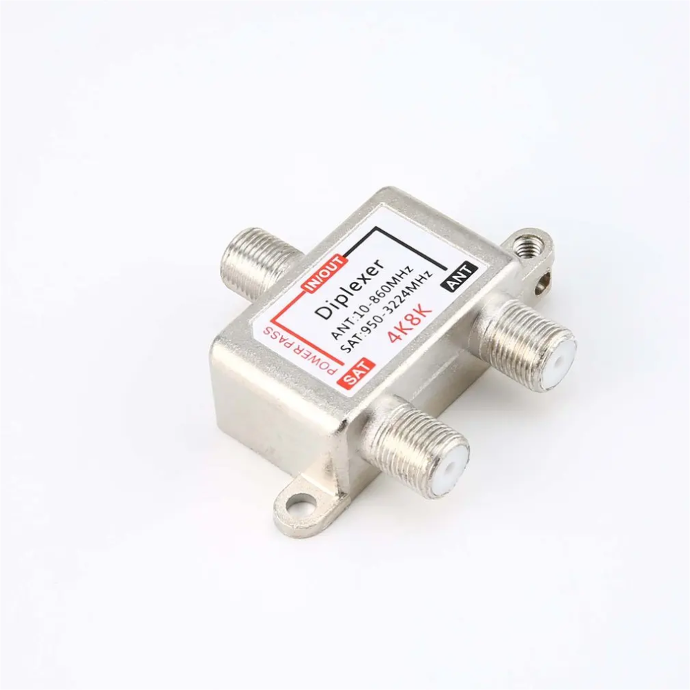 Diplexer 4K 8K – Separador/Combinador de Señal SAT y ANT (10–860 MHz / 950–3224 MHz)