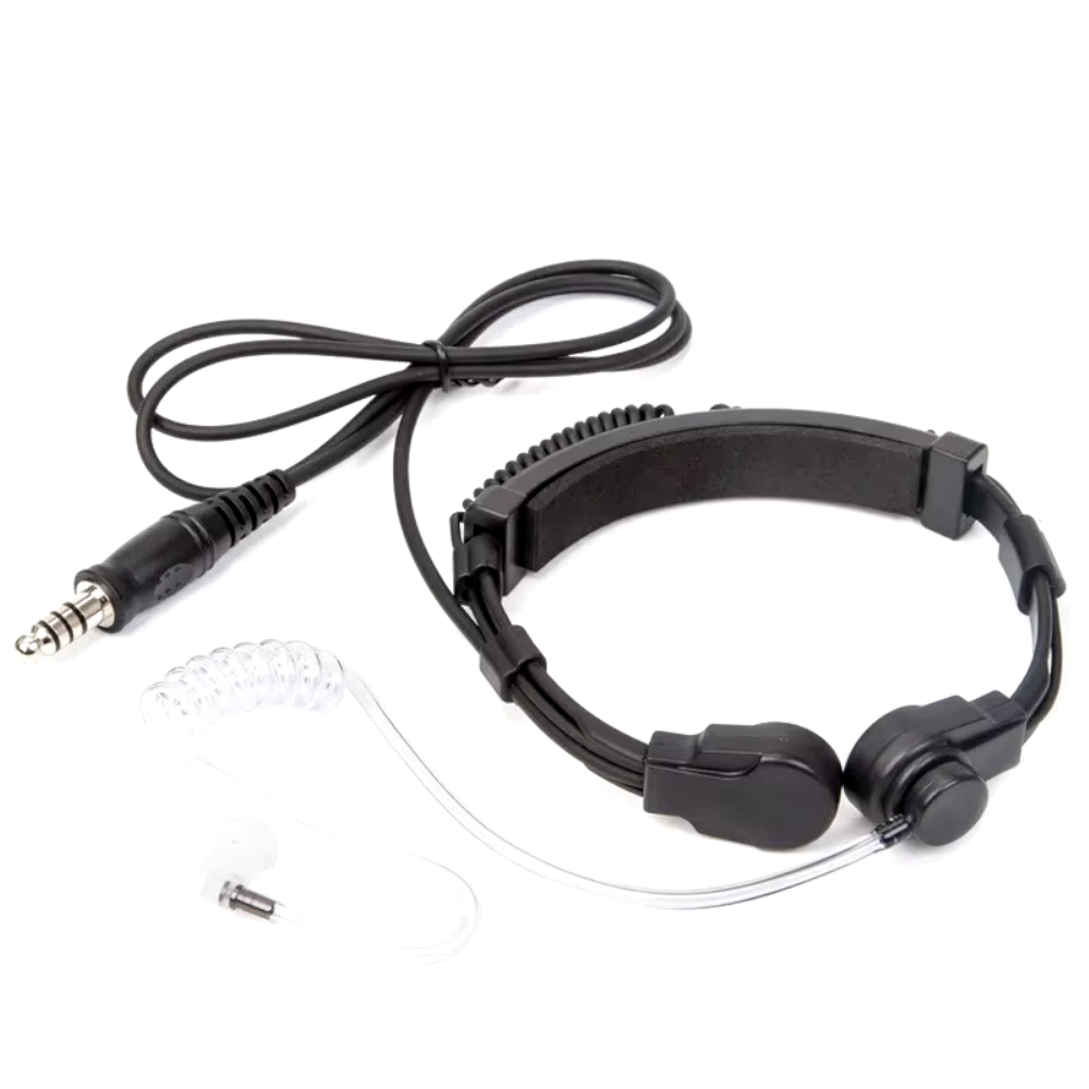Micrófono de Garganta Táctico Telescópico con Enchufe NATO para Walkie Talkie