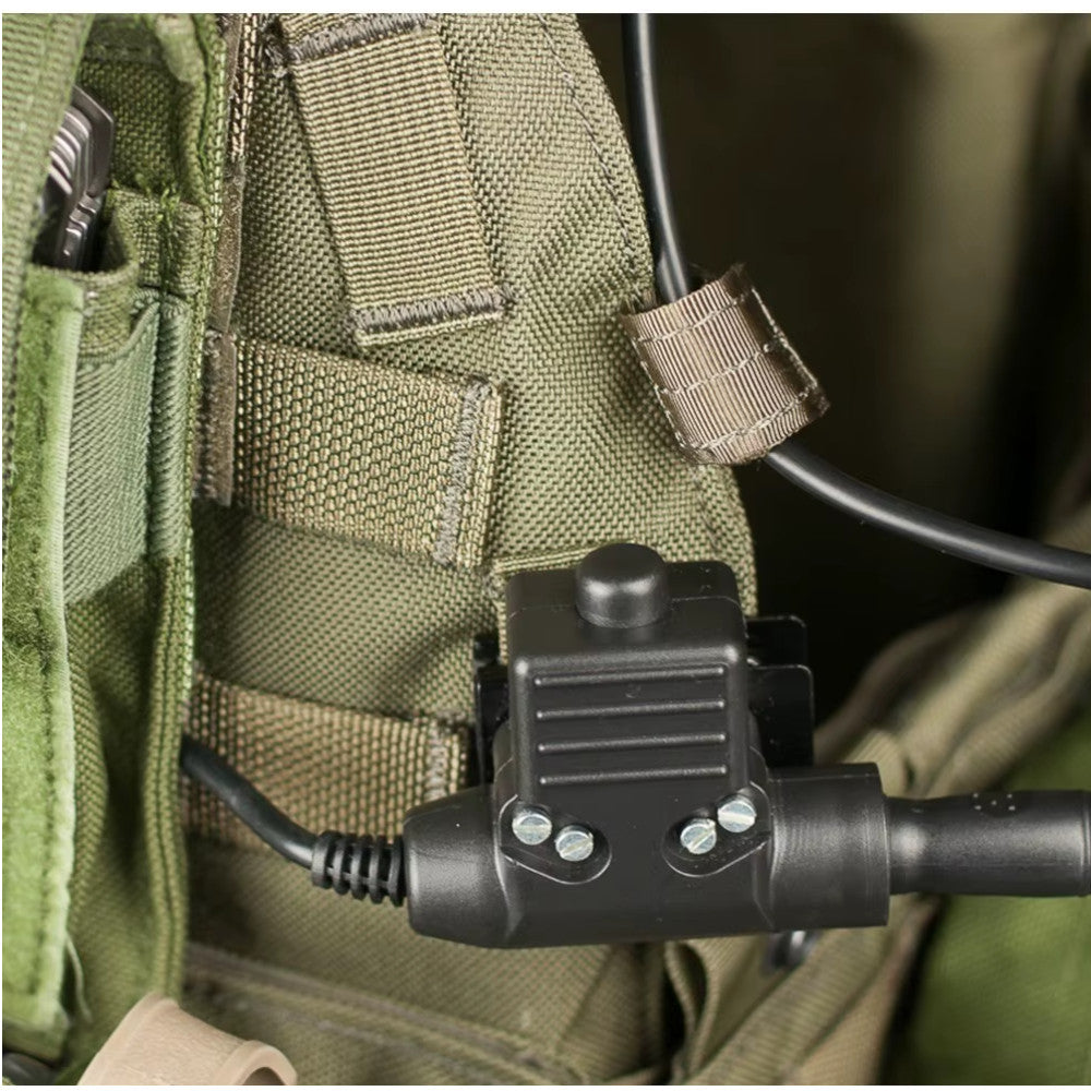 PTT - Push To Talk para Radios ICOM - Compatible con Micrófono de Garganta y Auriculares Tácticos - PTT U94 WZ113 BK IC