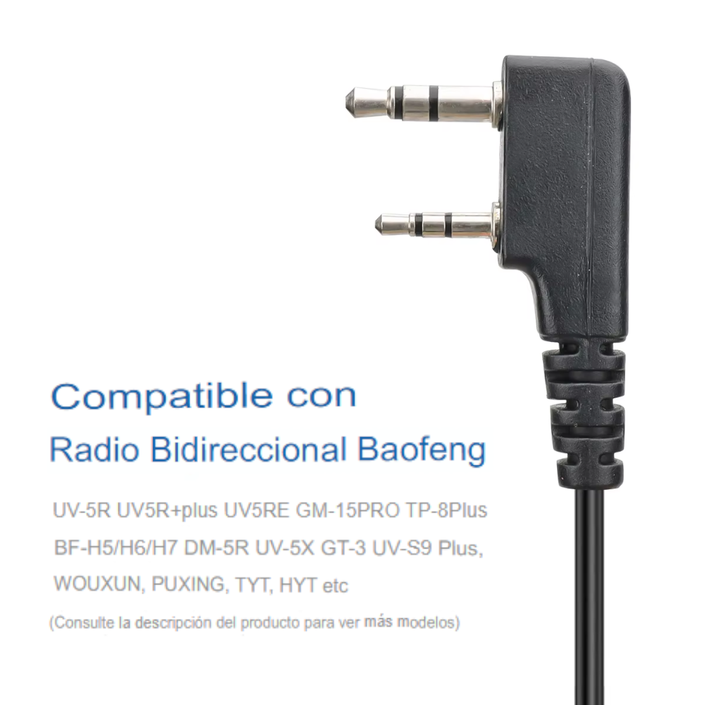 Micrófono Altavoz de Hombro Baofeng – Compatible con Walkie Talkies UV-5R, UV-82, BF-888S, UV-S9 Plus, UV-13, UV-16 Pro, Quansheng UV-K5 y más