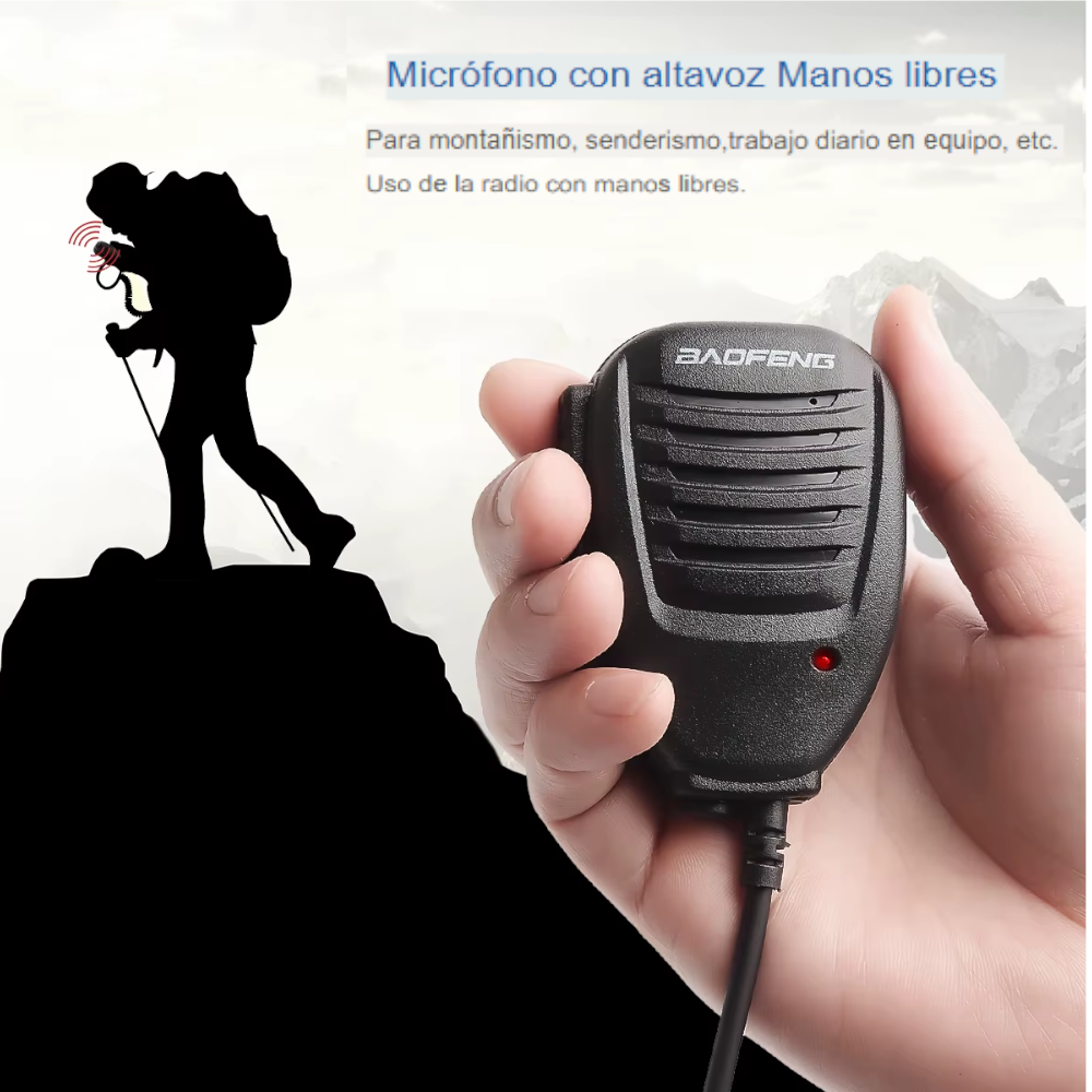 Micrófono Altavoz de Hombro Baofeng – Compatible con Walkie Talkies UV-5R, UV-82, BF-888S, UV-S9 Plus, UV-13, UV-16 Pro, Quansheng UV-K5 y más