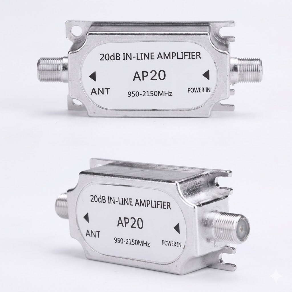 Amplificador 20dB, Señal de 950-2150MHZ para Antena de red Parabólica