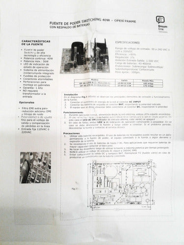 Fuente De Poder Alarma Dreamline Switching 40w