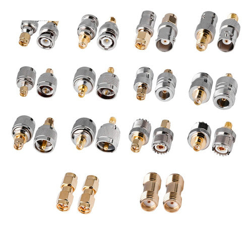 Adaptador Rf Sma A Bnc Uhf N Genérico 14pcs + Caja