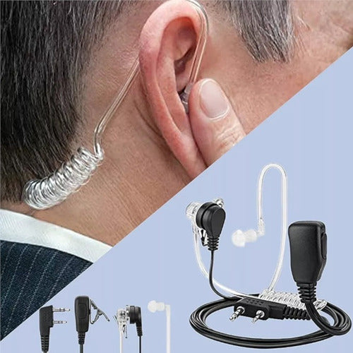 Audífonos PTT tubo acústico compatibles con Baofeng Motorola Kenwood para seguridad