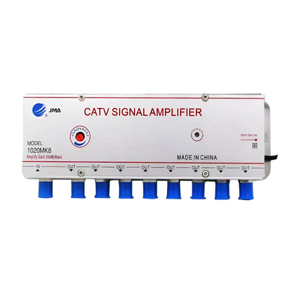Amplificador de Señal de Antena de TV por Cable JMA – Divisor de 8 Salidas y 1 Entrada, 20dB de Ganancia, Compatible ISDB-T