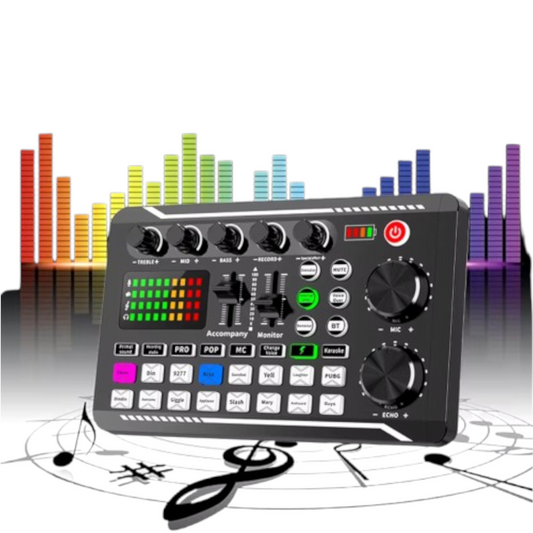 Kit de Transmisión en Vivo F998 con Mezclador de Audio Profesional, Micrófono de Condensador