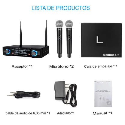 Micrófono Inalámbrico Lokchonk GLXD2 UHF Doble Canal