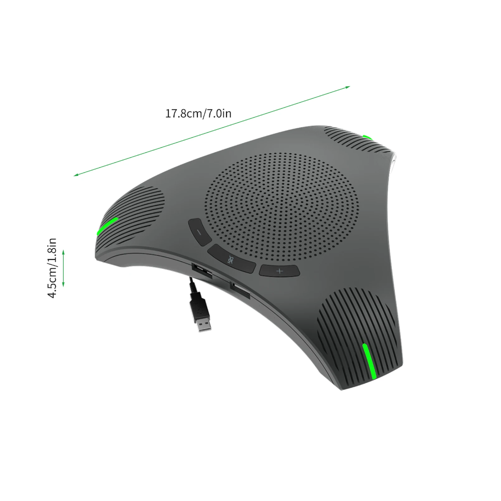 Micrófono de Conferencia USB con Altavoz – Captación Omnidireccional 360° y Tecla de Silencio