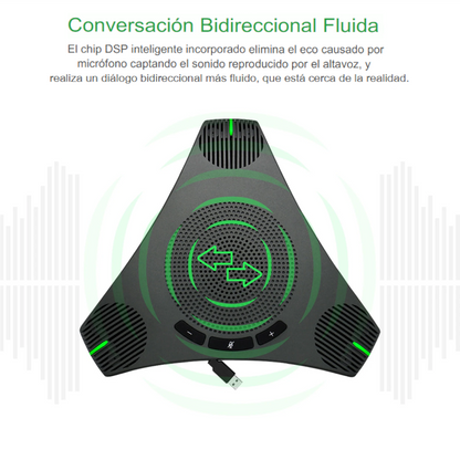 Micrófono de Conferencia USB con Altavoz – Captación Omnidireccional 360° y Tecla de Silencio