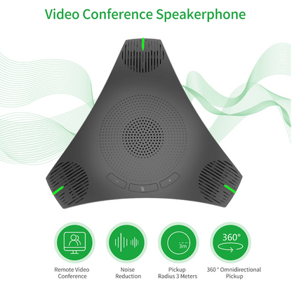 Micrófono de Conferencia USB con Altavoz – Captación Omnidireccional 360° y Tecla de Silencio