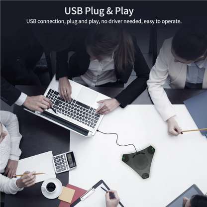 Micrófono de Conferencia USB con Altavoz – Captación Omnidireccional 360° y Tecla de Silencio
